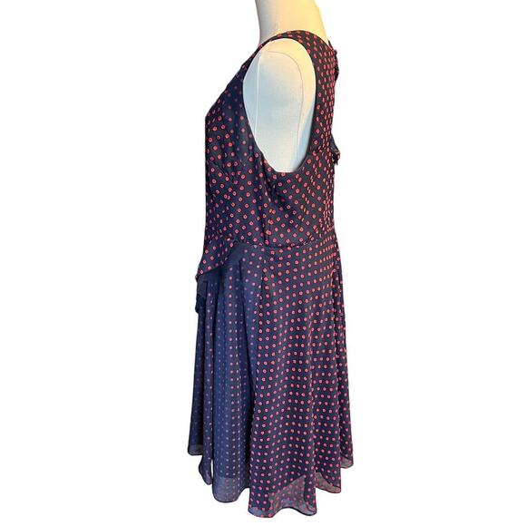 Eva Franco Maryanne - Navy and Red Polka Dot Midi Dress - Picture 4 of 11